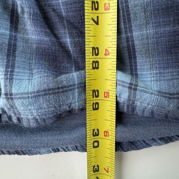 Faded Glory Mens Blue Lined Plaid Long Sleeve Cotton Flannel Shirt Size Medium - Picture 7 of 16